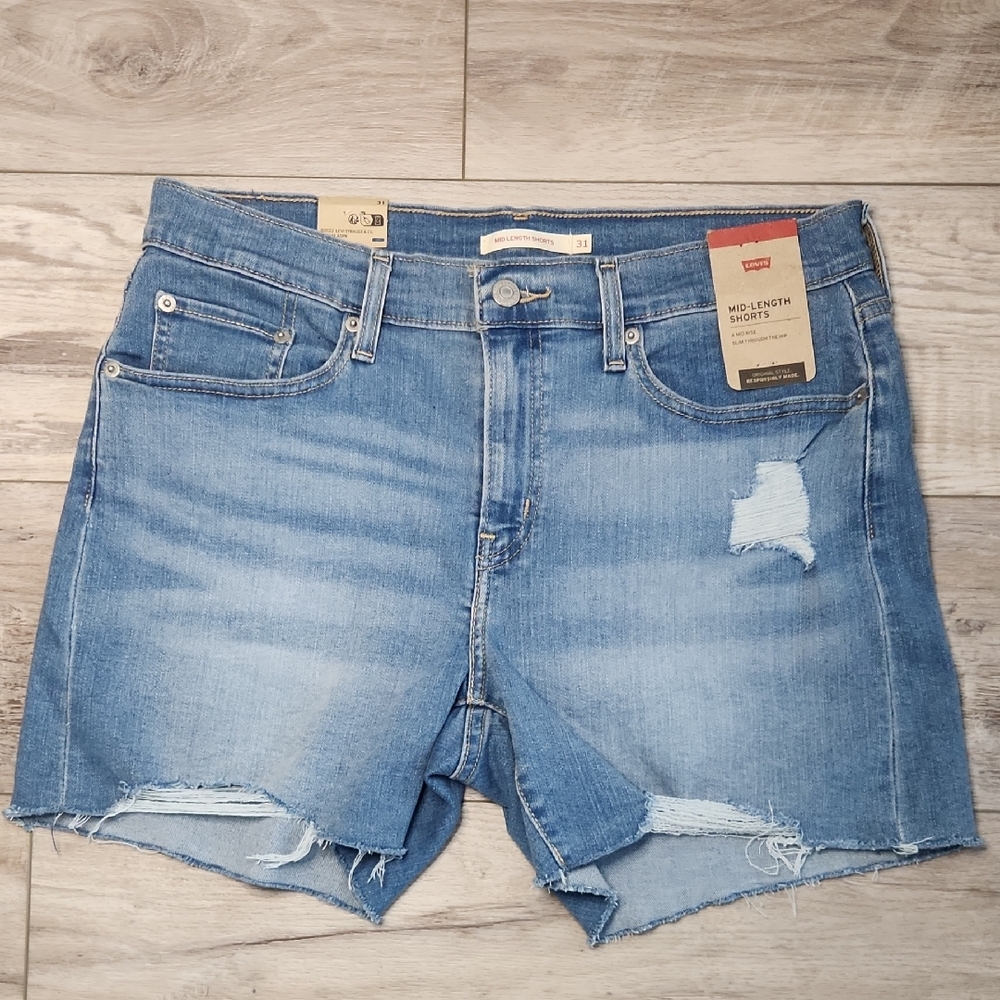 Levi's Women's Distressed Cut Off Jean Shorts Stretch NWT